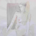 Ivonne mit Flasche, Graphit, Farbstift auf Papier, 2005